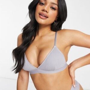 ASOS DESIGN Lilac Ribbed Bra